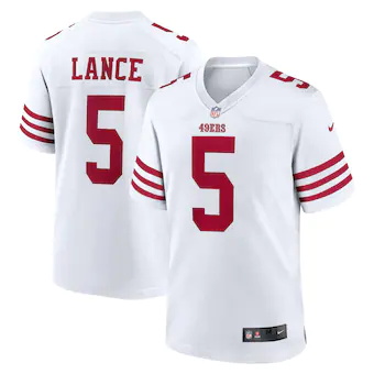 mens nike trey lance white san francisco 49ers team game je